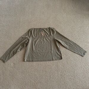 Skims Sepia Vintage Scoop Long Sleeve T-Shirt, Size 4X NWT